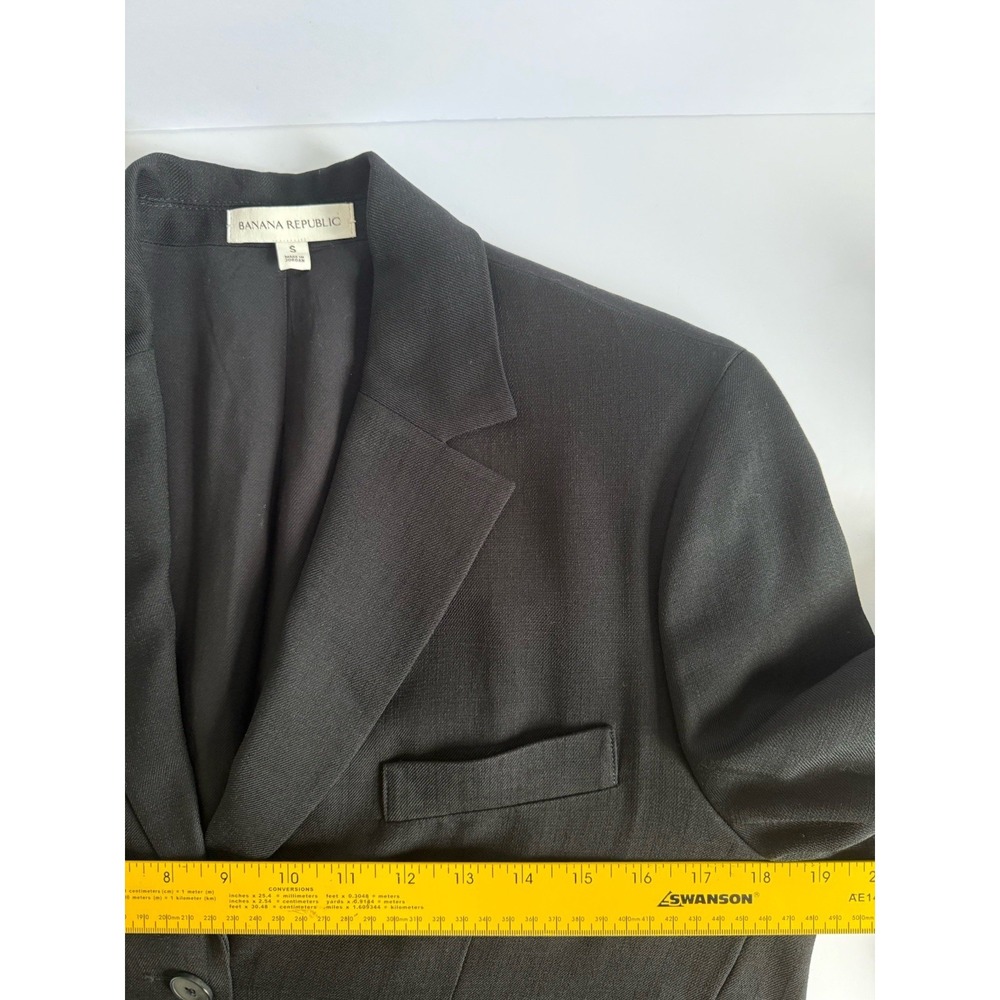 Banana Republic Blazer Jacket Women's SM Black Acetate Career Casual Minimalist - Picture 4 of 7